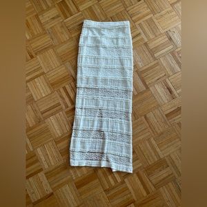 Alice + Olivia off-white lace maxi skirt